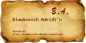Blaskovich Adrián névjegykártya