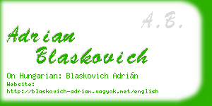 adrian blaskovich business card